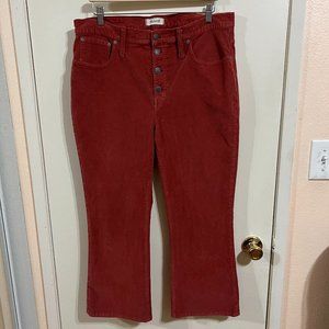Madewell Cali Demi-Boot Jeans in Corduroy: Button-Front Edition Size 33 Rust